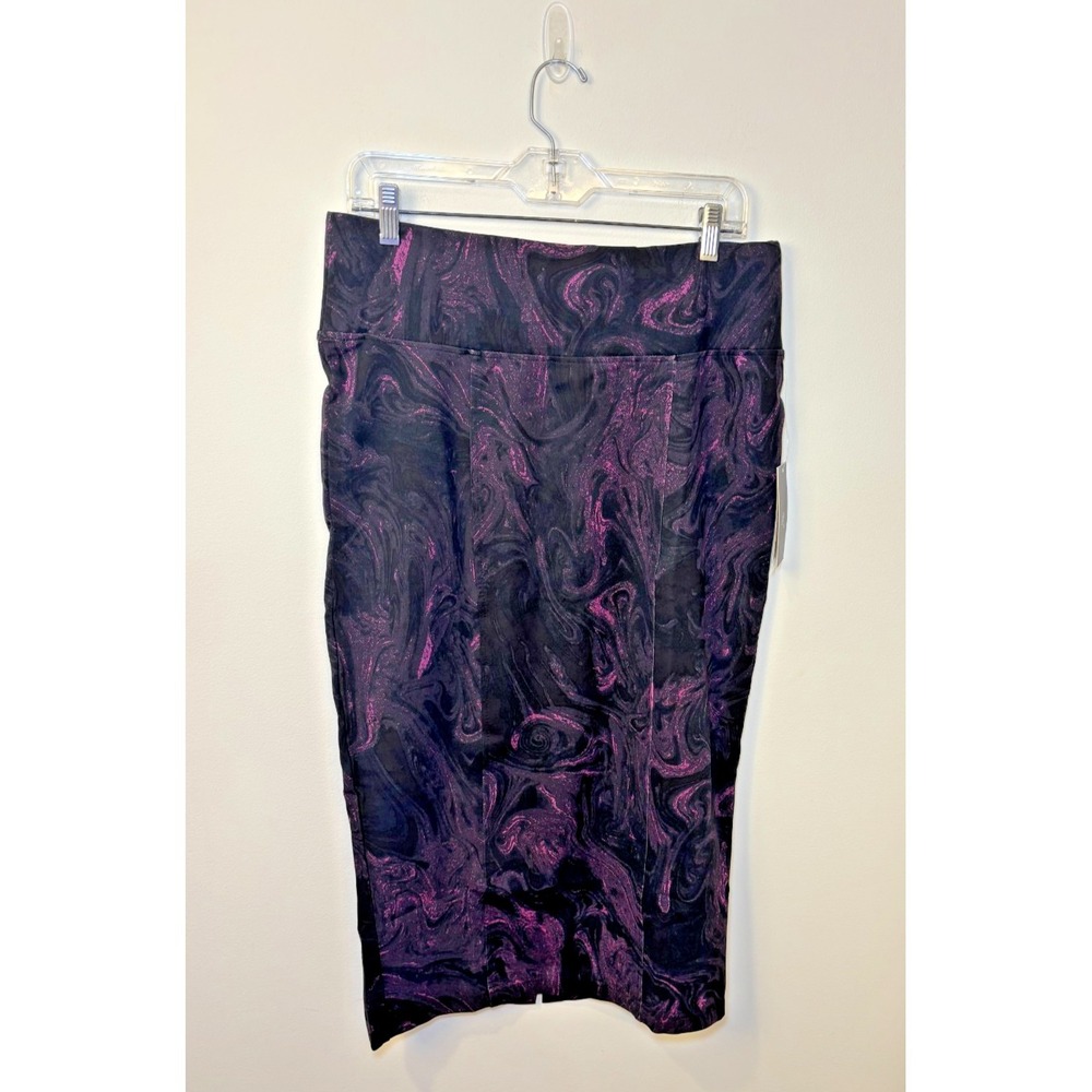 Melissa McCarthy Seven7 Skirt Size L New Black Purple